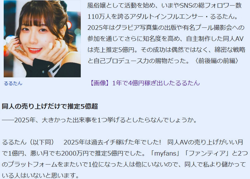 myfans　同人AVモデル